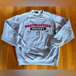 Northeastern University Hockey Gray Champion Unisex Medium Crewneck Sweatshirt